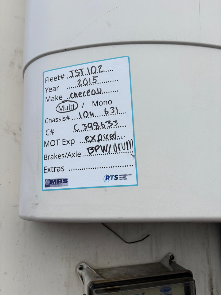 Chereau 2015 Vector 1950MT – JST102 - Kølevogn sættevogn: billede 3 Chereau 2015 Vector 1950MT – JST102 - Kølevogn sættevogn: billede 3