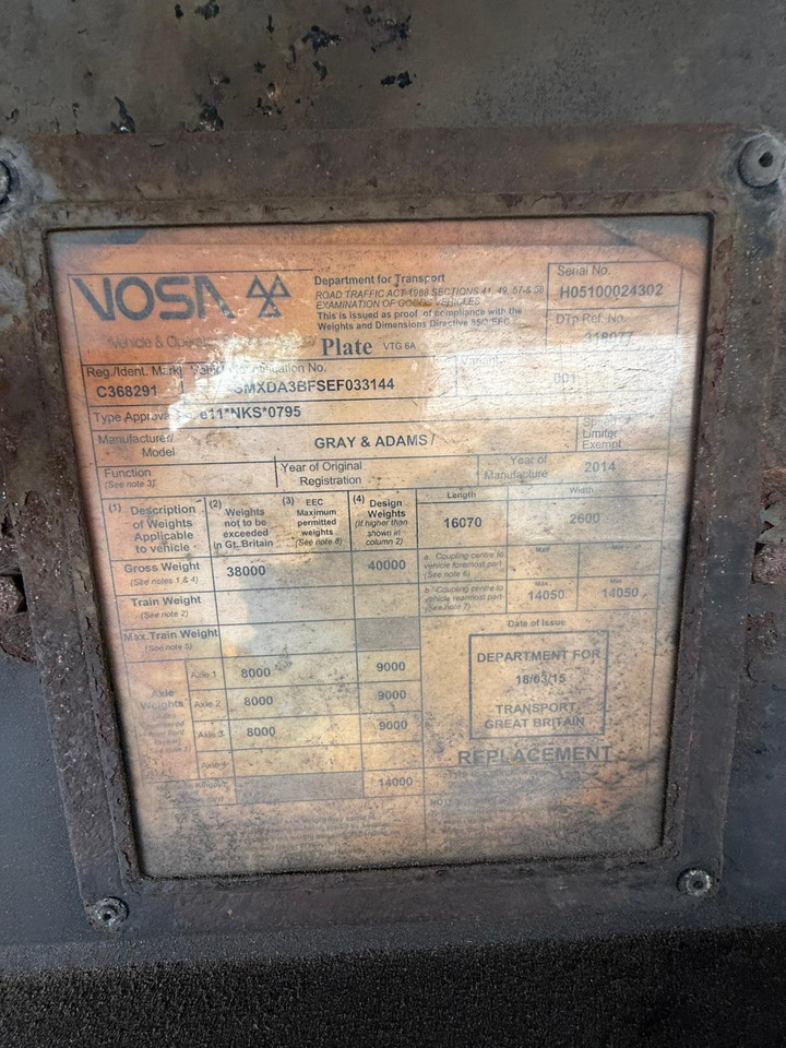 Gray and Adams 2014 SLXe 300 – 3026 - Kølevogn sættevogn: billede 4 Gray and Adams 2014 SLXe 300 – 3026 - Kølevogn sættevogn: billede 4