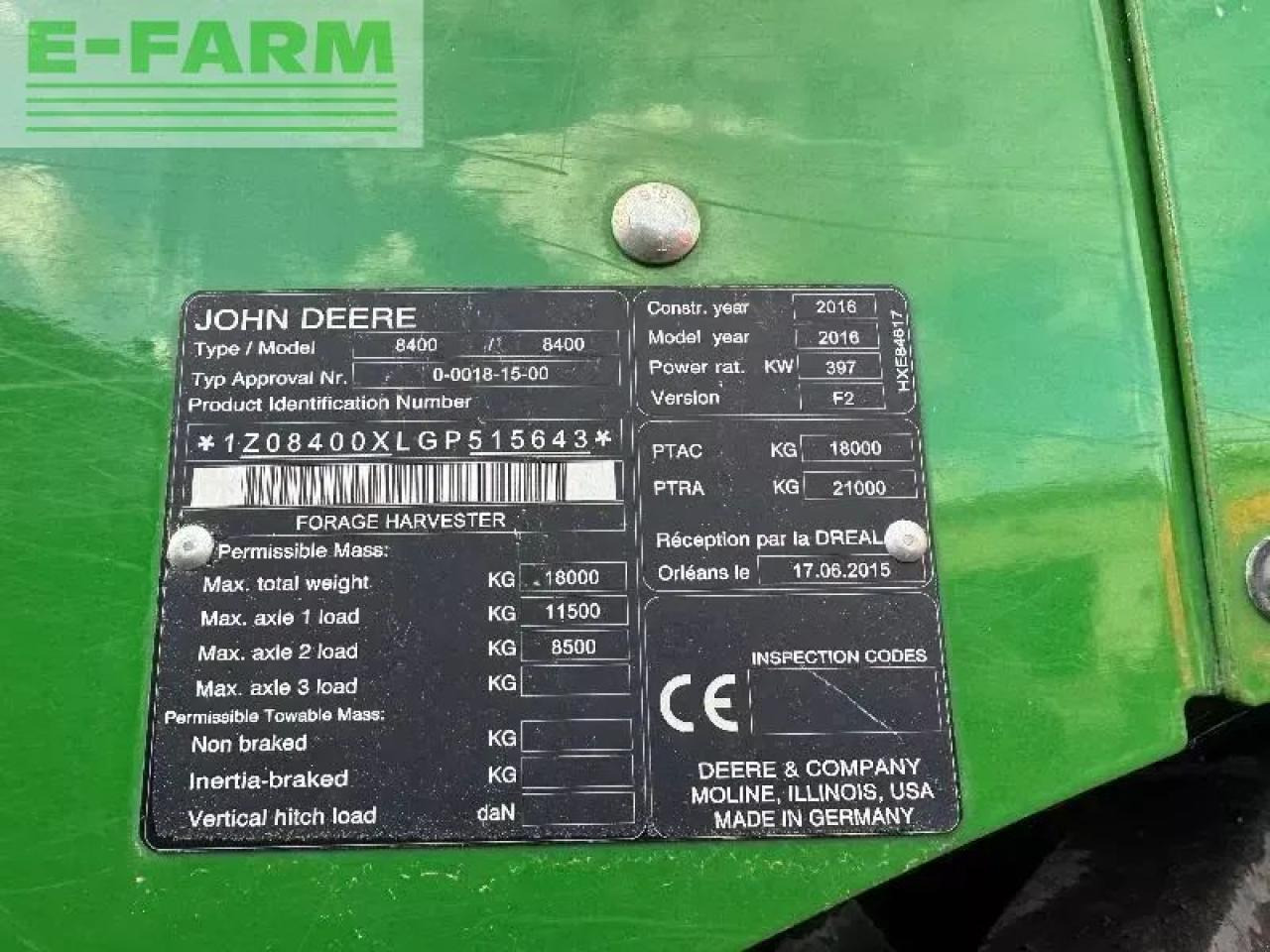 John Deere 8400 - Grønthøster: billede 4 John Deere 8400 - Grønthøster: billede 4