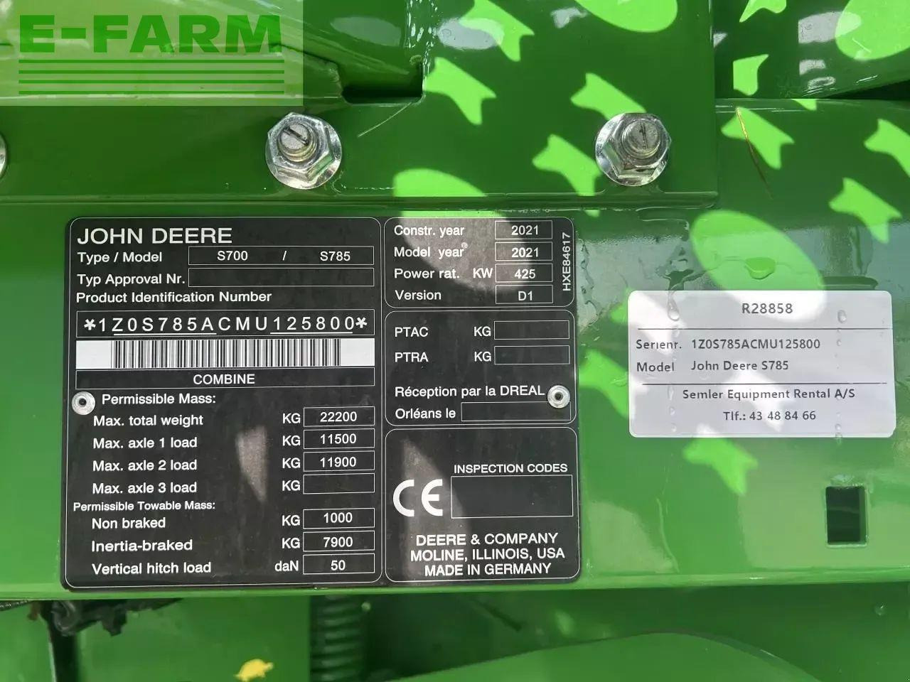 John Deere s785 - Mejetærsker: billede 5 John Deere s785 - Mejetærsker: billede 5