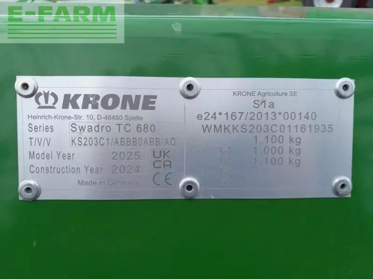 Krone swadro tc 680 - Høvender: billede 3 Krone swadro tc 680 - Høvender: billede 3