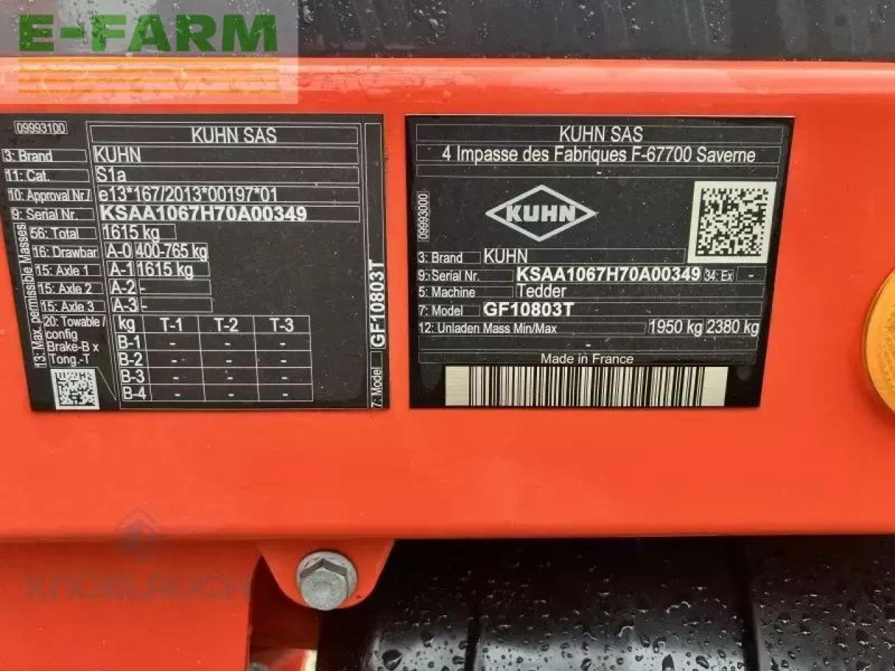 Kuhn gf 10803 t - Høvender: billede 5 Kuhn gf 10803 t - Høvender: billede 5