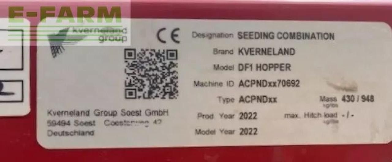 Kverneland df-1 gødningsmaskine - Gødningsspreder: billede 4 Kverneland df-1 gødningsmaskine - Gødningsspreder: billede 4