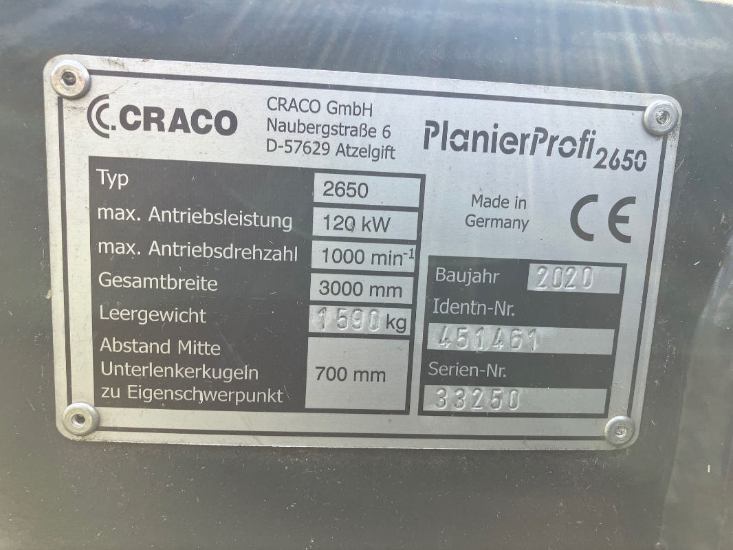 Craco PlanierProfi 2650 - Maskine til jordbearbejdning: billede 3 Craco PlanierProfi 2650 - Maskine til jordbearbejdning: billede 3