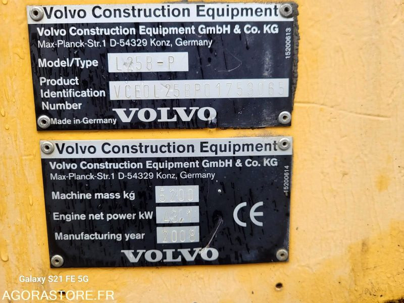 CHARGEUSE VOLVO L25B-P 2008 6200 HEURES - Læssemaskine: billede 5 CHARGEUSE VOLVO L25B-P 2008 6200 HEURES - Læssemaskine: billede 5