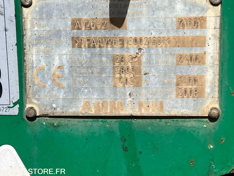 Tromle COMPACTEUR AMMANN AV26-2 ROULEAU TANDEM VIBRANT ARTICULÉ - ANNÉE 2008 - 1765 H: billede 18