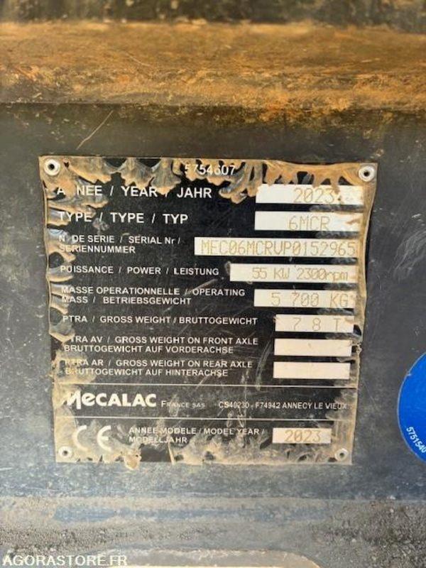 MECALAC 6MCR 2023 1200 HEURES - Gravemaskine: billede 1 MECALAC 6MCR 2023 1200 HEURES - Gravemaskine: billede 1