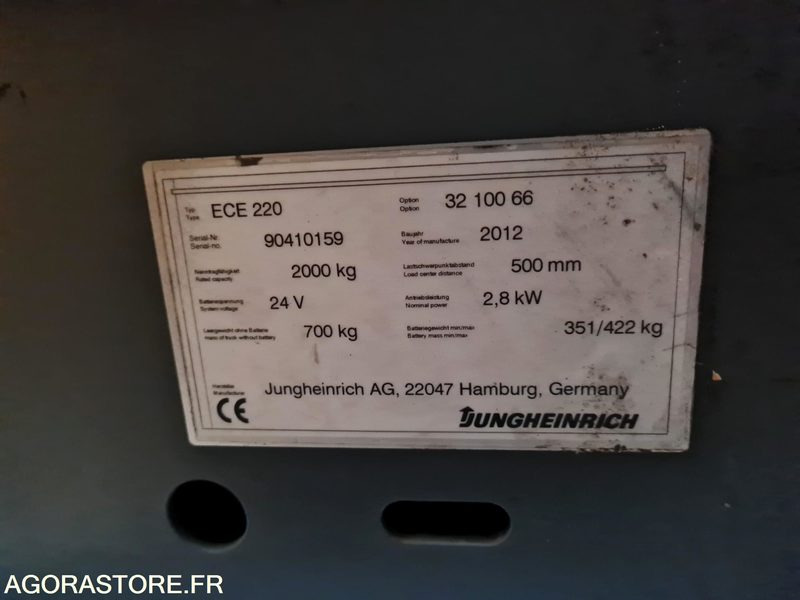 PREPARATEUR DE COMMANDE JUNGHEINRICH ECE220 - 2012 - 2391 HEURES - Materialehåndteringsudstyr: billede 2 PREPARATEUR DE COMMANDE JUNGHEINRICH ECE220 - 2012 - 2391 HEURES - Materialehåndteringsudstyr: billede 2