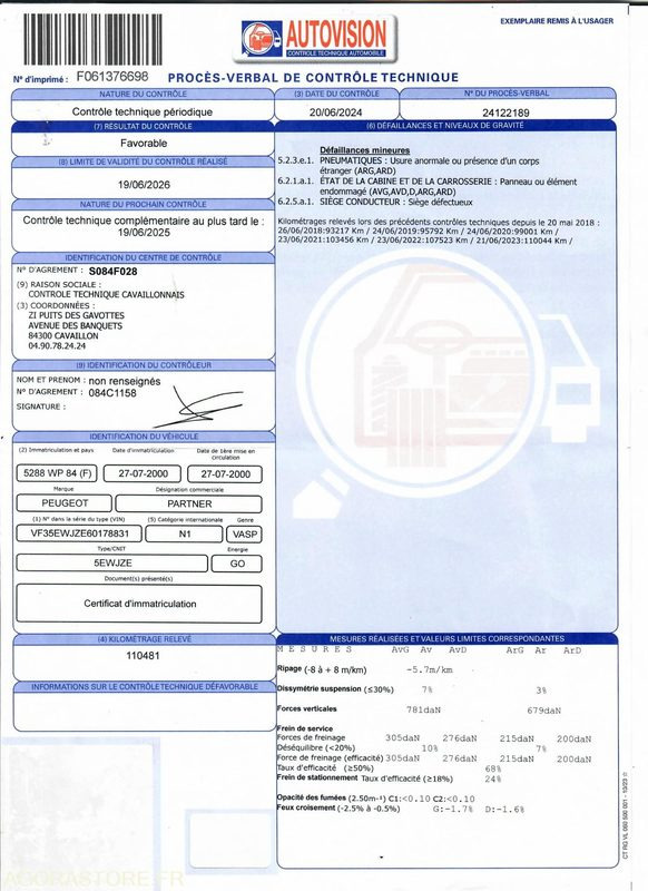 Leje en  PEUGEOT PARTNER BENNE PEUGEOT PARTNER BENNE: billede 8