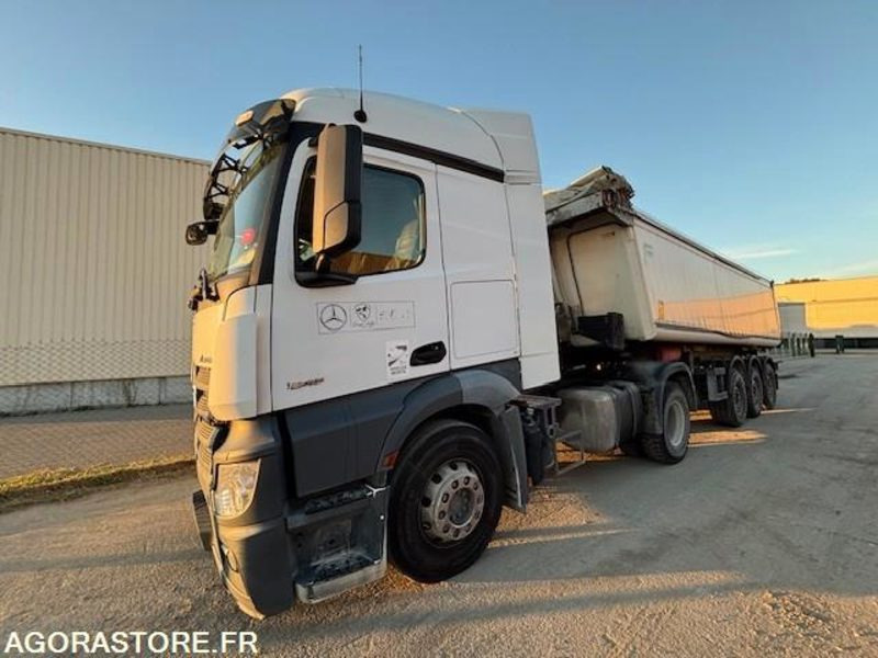 TRACTEUR 4X2 MERCEDES ACTROS 1845 2018 385 000 KM + BENNE ALUMINIUM SHMITZ 2016 - Trækker: billede 1 TRACTEUR 4X2 MERCEDES ACTROS 1845 2018 385 000 KM + BENNE ALUMINIUM SHMITZ 2016 - Trækker: billede 1