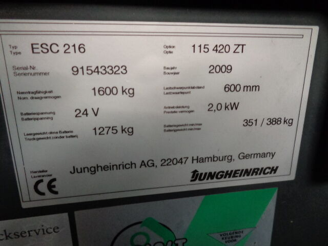 Jungheinrich ESC 216 - Reach truck: billede 3 Jungheinrich ESC 216 - Reach truck: billede 3