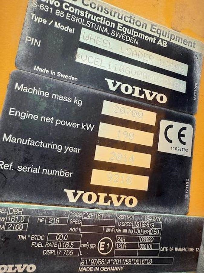 Gummihjulslæsser Volvo L110G: billede 9