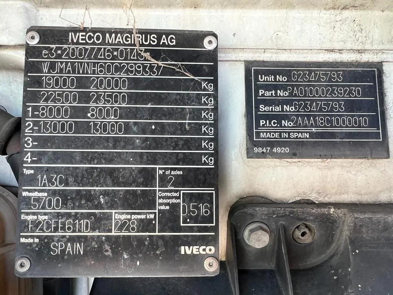 Lastbil med lad, Lastbil med kran Iveco Stralis 310 PALFINGER PK14002 - MOTOR DEFECT: billede 12