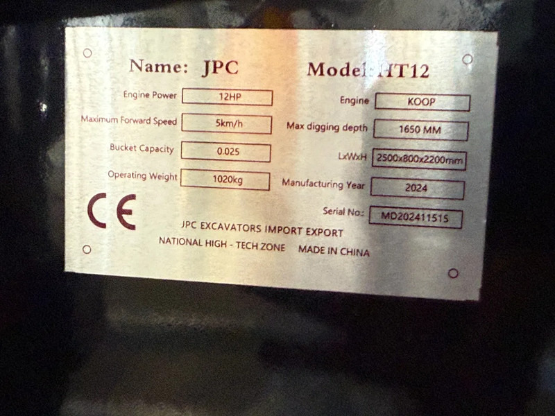 Minigravemaskine JPC HT12 + TRAILER - NEW AND UNUSED BOTH!: billede 8 Minigravemaskine JPC HT12 + TRAILER - NEW AND UNUSED BOTH!: billede 8