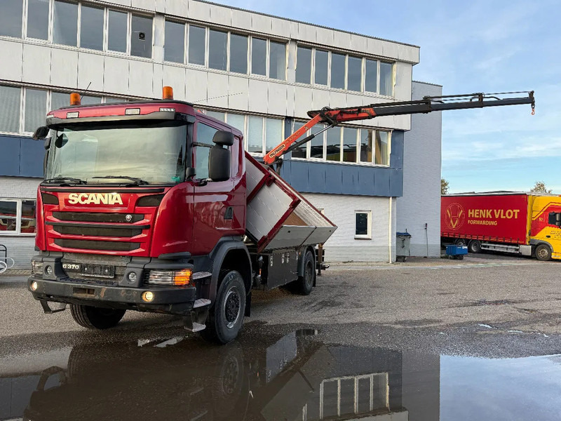 Scania G370 4X4 EURO 6 + 3-SIDE TIPPER + PALFINGER PK9002 + REMOTE - Lastbil med kran: billede 1 Scania G370 4X4 EURO 6 + 3-SIDE TIPPER + PALFINGER PK9002 + REMOTE - Lastbil med kran: billede 1