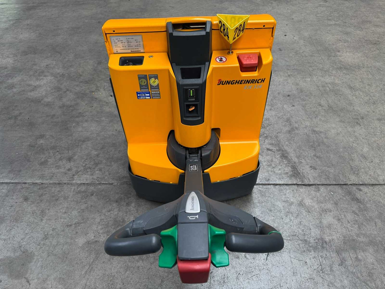 Gaffeltruck 10/2024 SERVICE+UVV 10/2026 JUNGHEINRICH EJE116 1,600KG PALLET TRUCK ANT 2,198 HOURS: billede 8