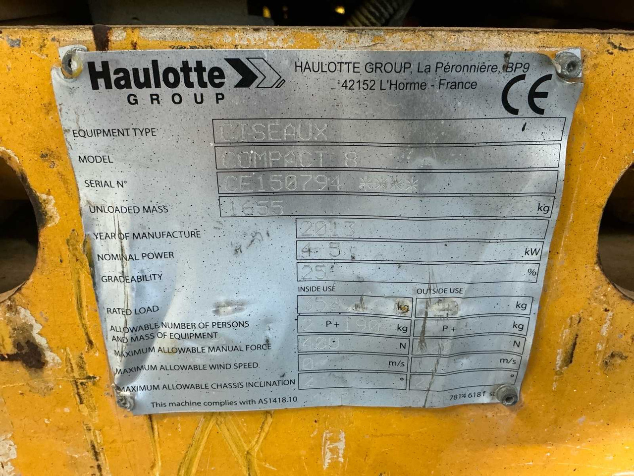 Lift 2013 HAULOTTE COMPACT 8 AERIAL PLATFORM: billede 23