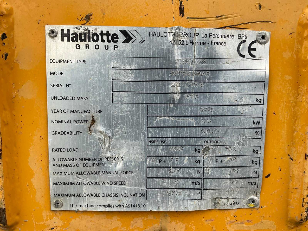 2016 HAULOTTE OPTIMUM 8AC AERIAL WORK PLATFORM - Lift: billede 2 2016 HAULOTTE OPTIMUM 8AC AERIAL WORK PLATFORM - Lift: billede 2