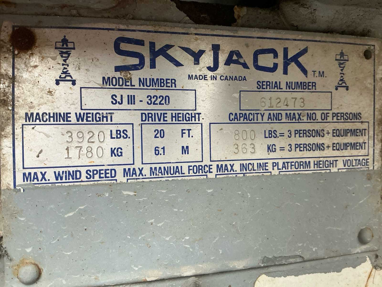 SKYJACK SJ3220 AERIAL PLATFORM - Lift: billede 5 SKYJACK SJ3220 AERIAL PLATFORM - Lift: billede 5