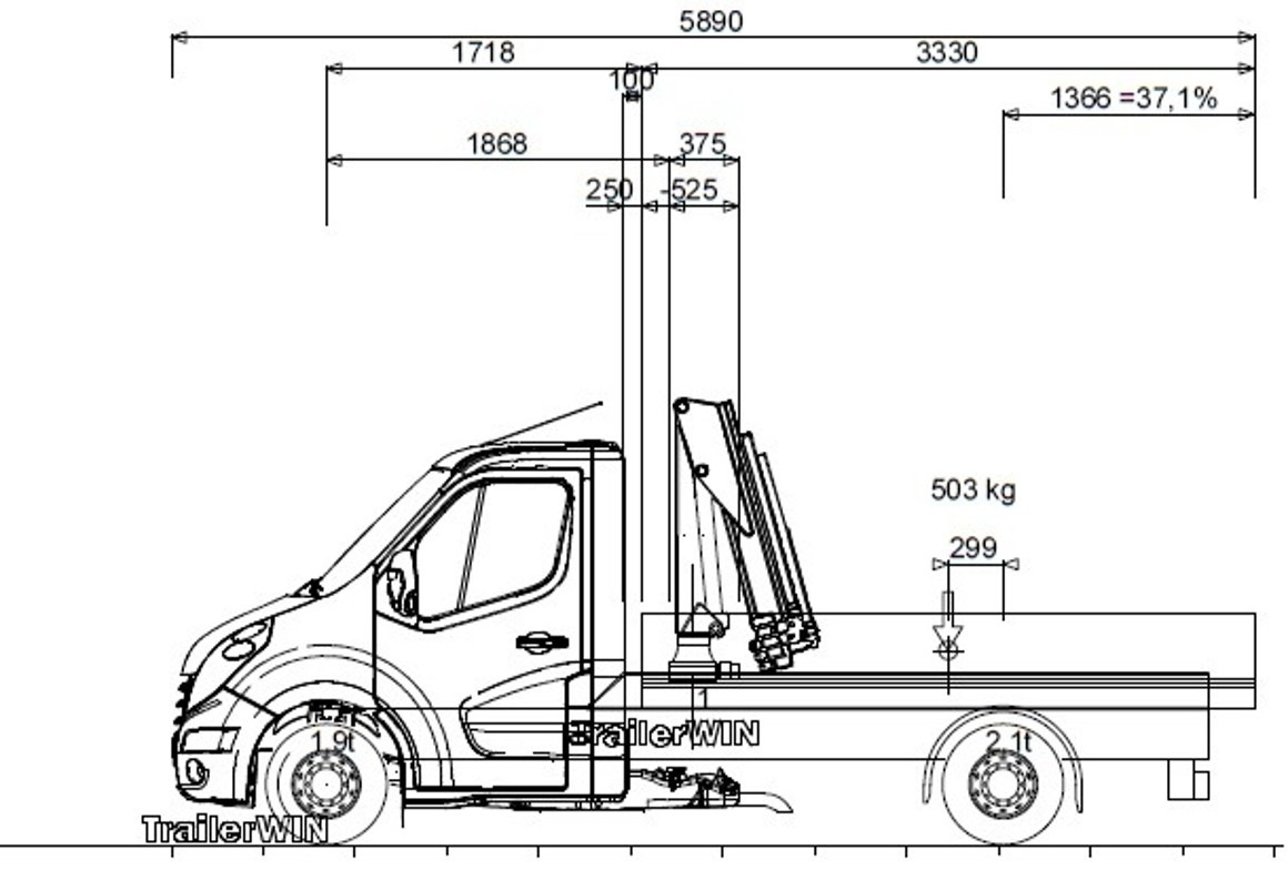 RENAULT Master L2H1 (neues Mod.) Alupritsche m. Kran - Ladbil: billede 3 RENAULT Master L2H1 (neues Mod.) Alupritsche m. Kran - Ladbil: billede 3