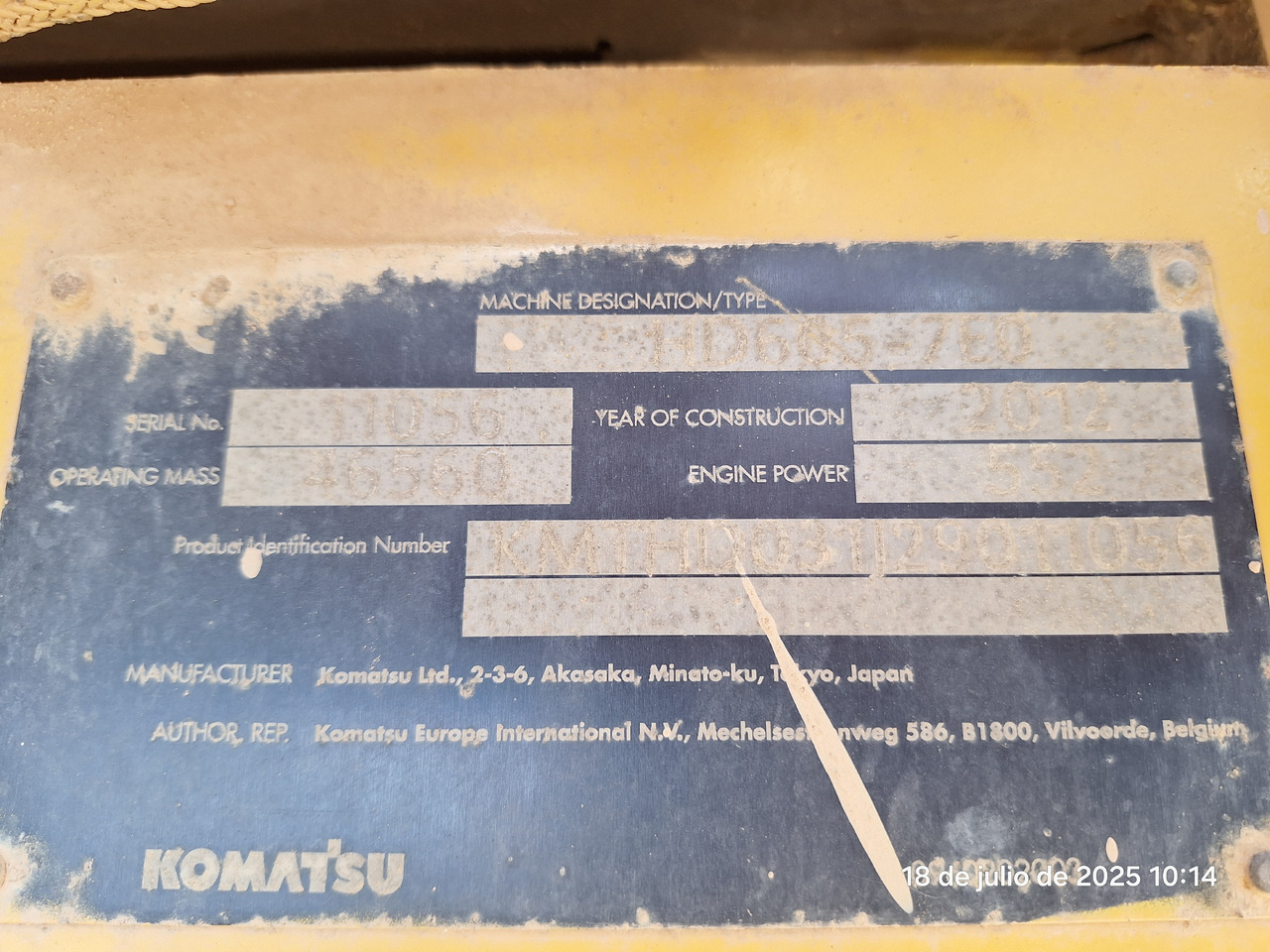 Leje en KOMATSU HD605 7-EO KOMATSU HD605 7-EO: billede 6 Leje en KOMATSU HD605 7-EO KOMATSU HD605 7-EO: billede 6