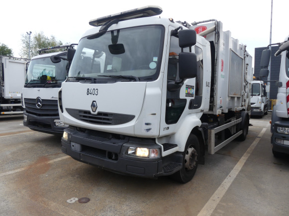 REF:8403 - Camion poubelle Renault Midlum (2013-160.268 km)(VIN:VF644AHL000007252) - Affaldsmaskine: billede 1 REF:8403 - Camion poubelle Renault Midlum (2013-160.268 km)(VIN:VF644AHL000007252) - Affaldsmaskine: billede 1