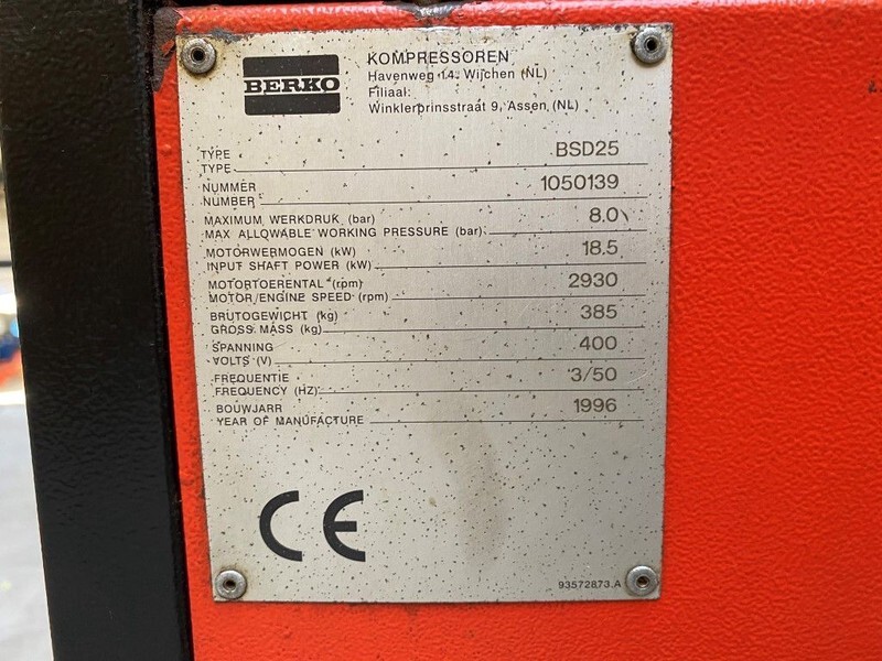 Luftkompressor BERKO BSD 25 18.5 kW 2400 L / min 8 Bar Silent Elektrische Schroefcompressor: billede 6