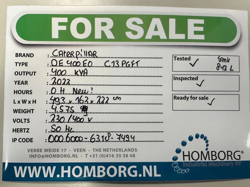 Caterpillar DE400E0 C13 PGFT 400 kVA Silent Generatorset CAT New ! - Strømgenerator: billede 2 Caterpillar DE400E0 C13 PGFT 400 kVA Silent Generatorset CAT New ! - Strømgenerator: billede 2