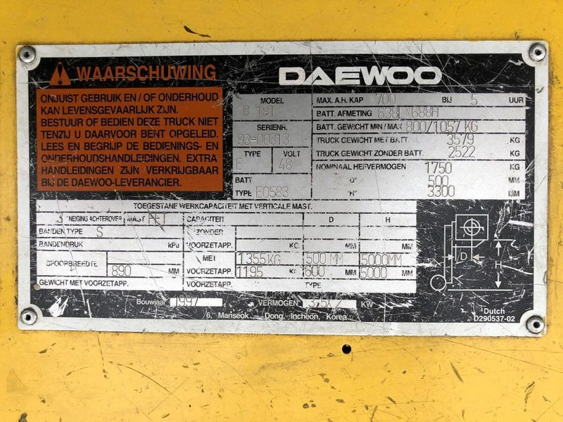 Daewoo B18T 1.8 ton Elektra Sideshift Heftruck - El gaffeltruck: billede 4 Daewoo B18T 1.8 ton Elektra Sideshift Heftruck - El gaffeltruck: billede 4