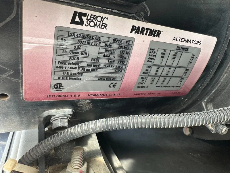 Strømgenerator Iveco FPT F32 AM1A Leroy Somer 32 kVA Silent generatorset 408 hours !: billede 10