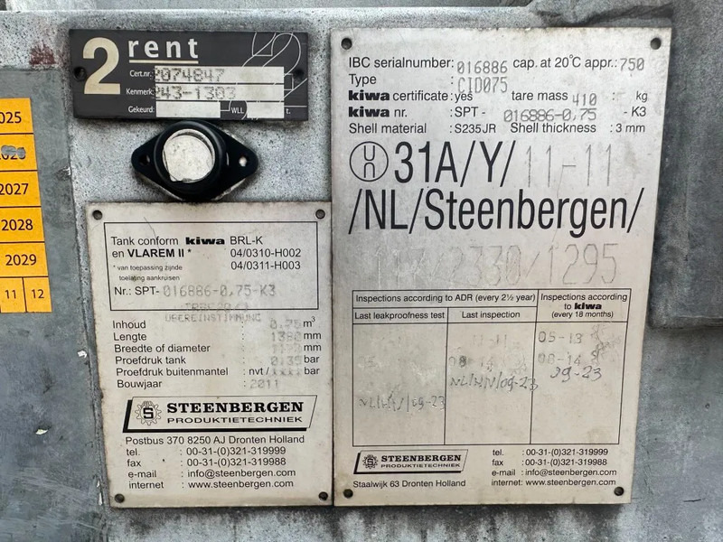 Kiwa IBC Steenbergen 750 liter Dieseltank met Handpomp Milieutank Gegalvaniseerd - Lagertank: billede 3 Kiwa IBC Steenbergen 750 liter Dieseltank met Handpomp Milieutank Gegalvaniseerd - Lagertank: billede 3