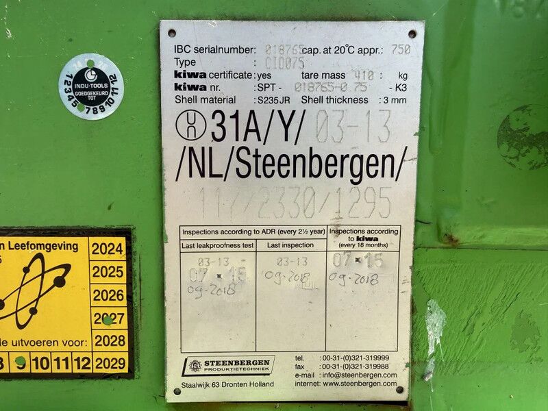 Kiwa IBC Steenbergen IBC Dieseltank 750 liter Milieutank met handpomp - Skibscontainer: billede 4 Kiwa IBC Steenbergen IBC Dieseltank 750 liter Milieutank met handpomp - Skibscontainer: billede 4