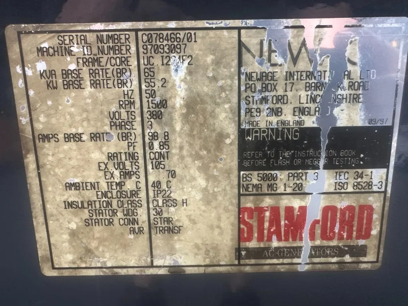 Stamford UC.I224F2 Generatordeel 65 kVA Alternator as New ! - Strømgenerator: billede 4 Stamford UC.I224F2 Generatordeel 65 kVA Alternator as New ! - Strømgenerator: billede 4