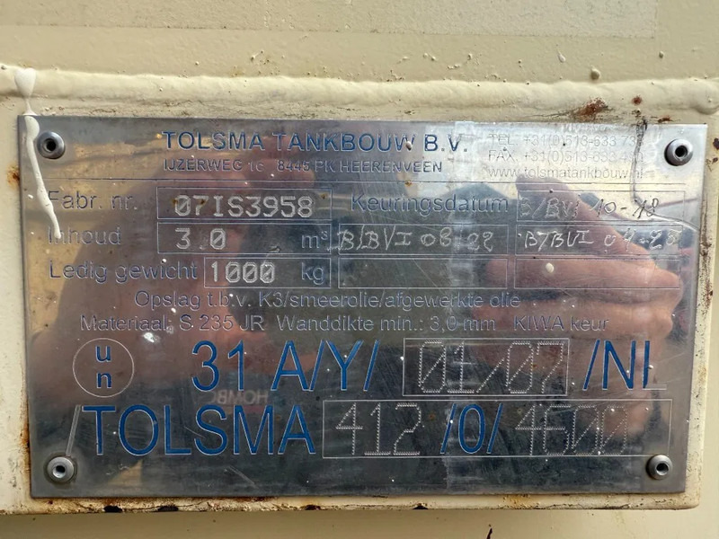 Tolsma Kiwa IBC 3000 liter Dieseltank Brandstoftank - Skibscontainer: billede 4 Tolsma Kiwa IBC 3000 liter Dieseltank Brandstoftank - Skibscontainer: billede 4