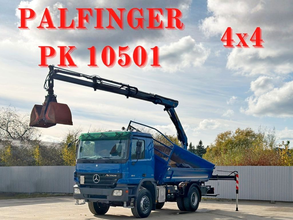 Mercedes-Benz ACTROS 1841 * PK 10501 + FUNK * TOP * 4x4 - Tipvogn lastbil, Lastbil med kran: billede 1 Mercedes-Benz ACTROS 1841 * PK 10501 + FUNK * TOP * 4x4 - Tipvogn lastbil, Lastbil med kran: billede 1