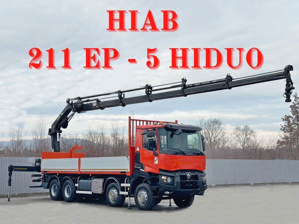 Renault K 430 * HIAB 211 EP - 5 HIDUO+ FUNK * 8x4 - Lastbil med kran: billede 1 Renault K 430 * HIAB 211 EP - 5 HIDUO+ FUNK * 8x4 - Lastbil med kran: billede 1