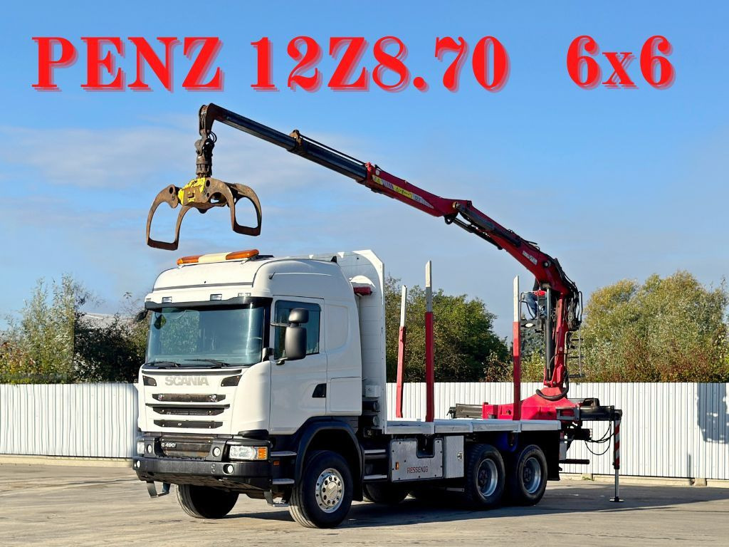 Scania G490* HOLZTRANSPORTER * PENZ 12Z8.70* 6x6 - Lastbil med kran: billede 1 Scania G490* HOLZTRANSPORTER * PENZ 12Z8.70* 6x6 - Lastbil med kran: billede 1