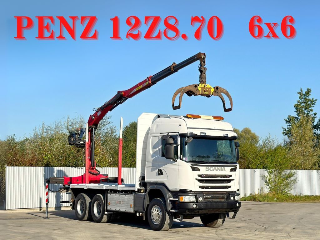 Scania G490* HOLZTRANSPORTER * PENZ 12Z8.70* 6x6 - Tømmerbil, Lastbil med kran: billede 1 Scania G490* HOLZTRANSPORTER * PENZ 12Z8.70* 6x6 - Tømmerbil, Lastbil med kran: billede 1
