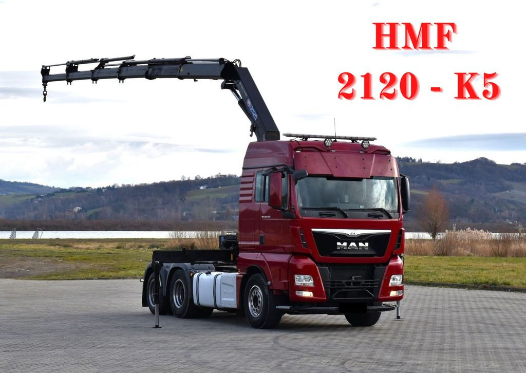 MAN TGX 28.480 Sattelzugmaschine + HMF 2120 K5/FUNK MAN TGX 28.480 Sattelzugmaschine + HMF 2120 K5/FUNK - Trækker: billede 1 MAN TGX 28.480 Sattelzugmaschine + HMF 2120 K5/FUNK MAN TGX 28.480 Sattelzugmaschine + HMF 2120 K5/FUNK - Trækker: billede 1