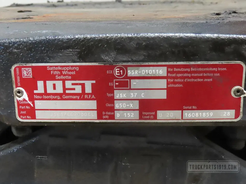 MAN 81427106302 Koppelschotel JSK 37 C - Ramme/ Chassis for Lastbil: billede 3 MAN 81427106302 Koppelschotel JSK 37 C - Ramme/ Chassis for Lastbil: billede 3