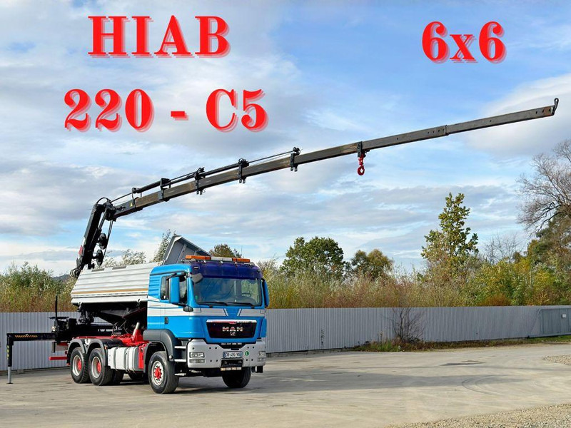 MAN TGS 26.480 * KIPPER * HIAB 220 - C5 + FUNK / 6x6 - Tipvogn lastbil, Lastbil med kran: billede 1 MAN TGS 26.480 * KIPPER * HIAB 220 - C5 + FUNK / 6x6 - Tipvogn lastbil, Lastbil med kran: billede 1