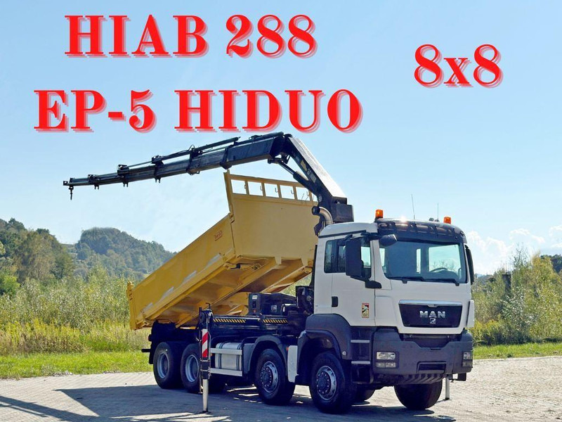MAN TGS 32.510 * HIAB 288 EP - 5HIDUO/ FUNK * 8x8 - Tipvogn lastbil, Lastbil med kran: billede 1 MAN TGS 32.510 * HIAB 288 EP - 5HIDUO/ FUNK * 8x8 - Tipvogn lastbil, Lastbil med kran: billede 1