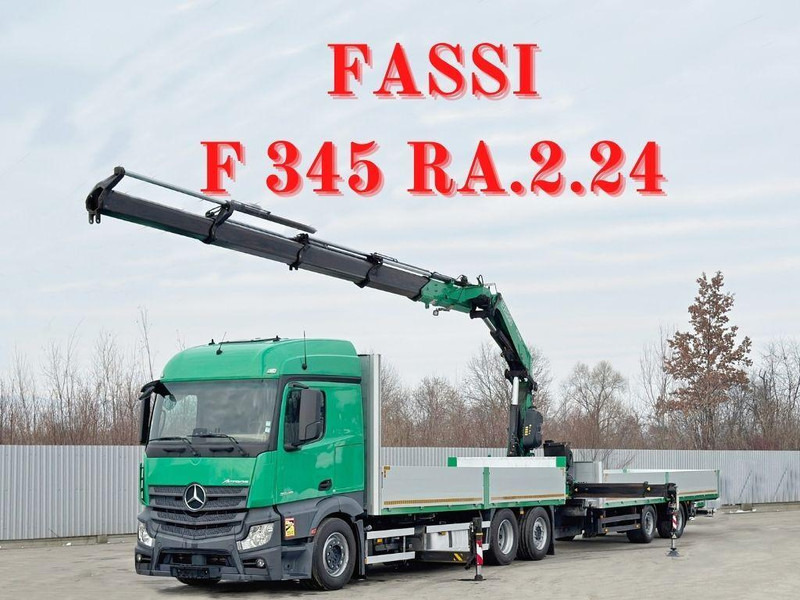 Mercedes-Benz ACTROS 2645 * FASSI F345.24 + FUNK + Anhänger - Lastbil med lad, Lastbil med kran: billede 1 Mercedes-Benz ACTROS 2645 * FASSI F345.24 + FUNK + Anhänger - Lastbil med lad, Lastbil med kran: billede 1