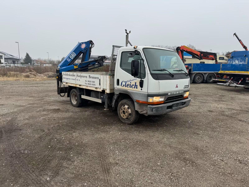 Mitsubishi Canter FE649 - Flatbed truck + crane - Lastbil med lad, Lastbil med kran: billede 2 Mitsubishi Canter FE649 - Flatbed truck + crane - Lastbil med lad, Lastbil med kran: billede 2