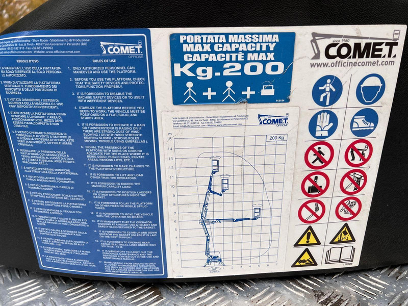 Lastbil med mandskabslift Piaggio Porter Maxxi COMET E50-2007 12 m: billede 16