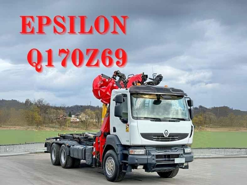 Renault KERAX 460 DXI * ABROLLKIPPER * EPSILON Q170Z69 * 6x4 - Lastbil kroghejs, Lastbil med kran: billede 1 Renault KERAX 460 DXI * ABROLLKIPPER * EPSILON Q170Z69 * 6x4 - Lastbil kroghejs, Lastbil med kran: billede 1