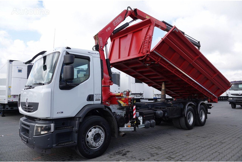 Renault LANDER 3 way tipper + crane FASSI 130 6x4 - Tipvogn lastbil, Lastbil med kran: billede 2 Renault LANDER 3 way tipper + crane FASSI 130 6x4 - Tipvogn lastbil, Lastbil med kran: billede 2