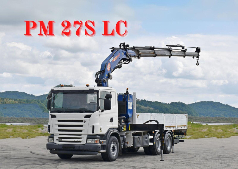 Scania G 420 - Lastbil med lad, Lastbil med kran: billede 1 Scania G 420 - Lastbil med lad, Lastbil med kran: billede 1