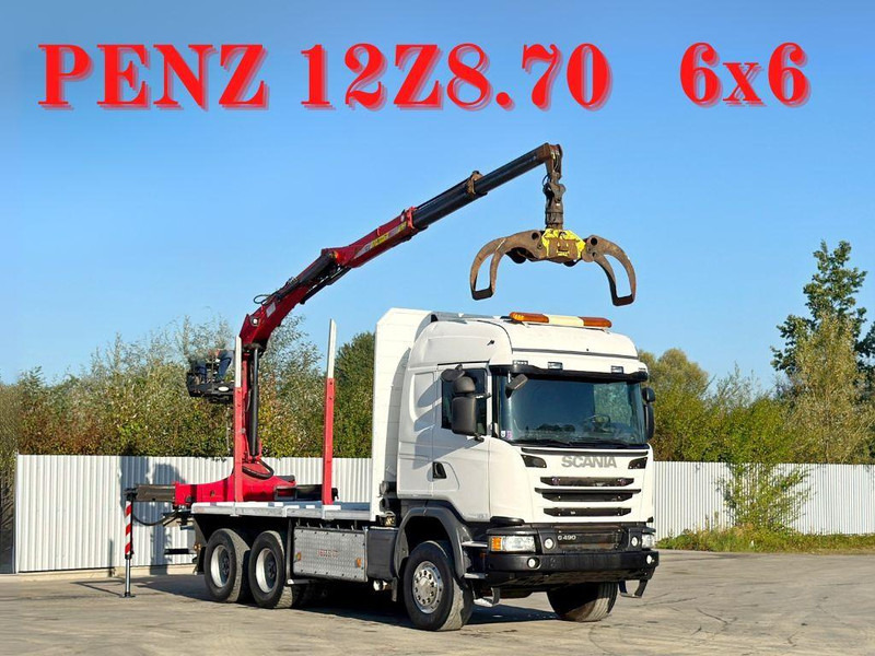 Scania G490 - Tømmerbil, Lastbil med kran: billede 1 Scania G490 - Tømmerbil, Lastbil med kran: billede 1