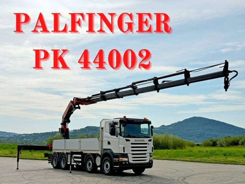 Scania R 420 PRITSCHE 6,47 m * PK 44002/FUNK * 8x4 /TOP - Lastbil med lad, Lastbil med kran: billede 1 Scania R 420 PRITSCHE 6,47 m * PK 44002/FUNK * 8x4 /TOP - Lastbil med lad, Lastbil med kran: billede 1